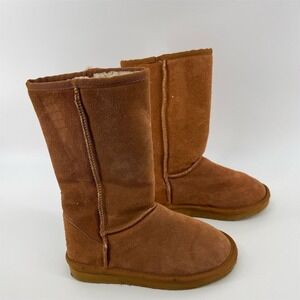 UGG Australia Women's Chestnut Shearling Tall Sheepskin‎ Suede Boots Size 6